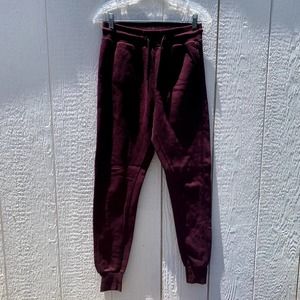 Primark burgundy jogger/ sweatpants with pockets  and tie waist size small